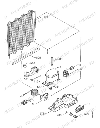 Взрыв-схема холодильника Zanussi ZI7075F - Схема узла Functional parts